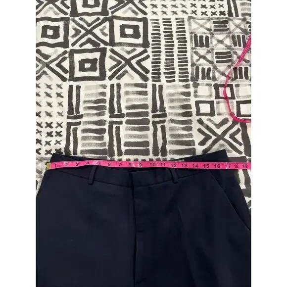 VTG GIANNI VERSACE COUTURE MENS DRESS PANTS NAVY BLUE 34x31 ITALY WOOL VGC!